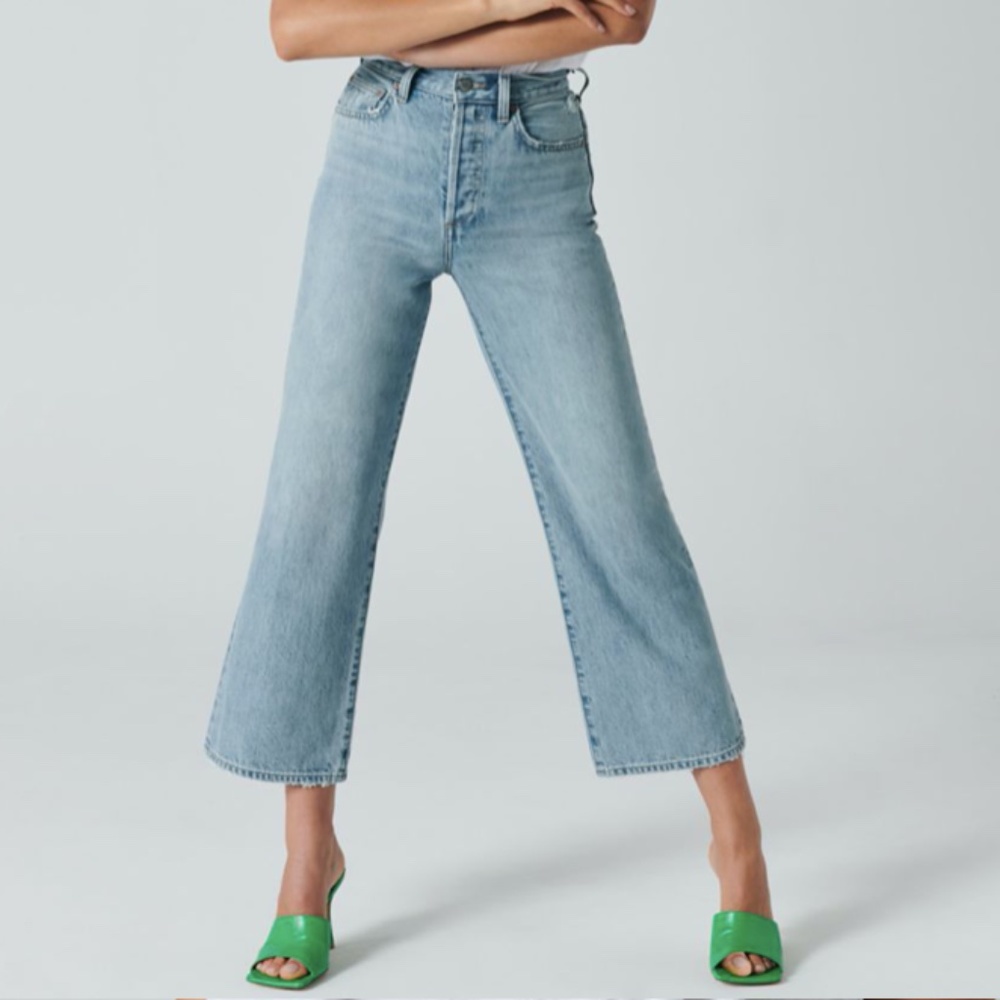 Denim Forum Aritzia Farrah High Rise Wide Leg Jean 26